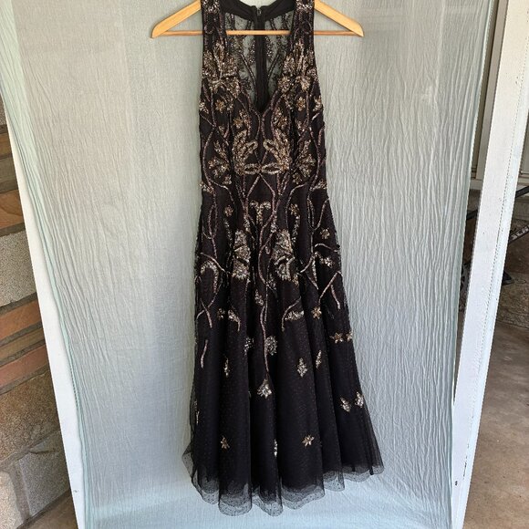 Aidan Mattox Beaded Cocktail Midi Dress - Picture 2 of 6